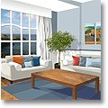 blue-orange complementary interior color scheme