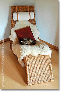 country style living room furniture: wicker easy chair