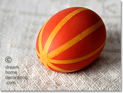 two-tone striped orange easter egg