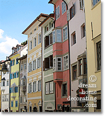 colorful facades in northern Italy