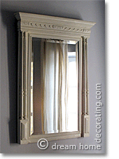 antique white French mirror