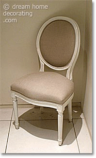 French Gustavian chair upholstered in grey linen