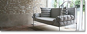 Wrought-iron daybed in Central France
