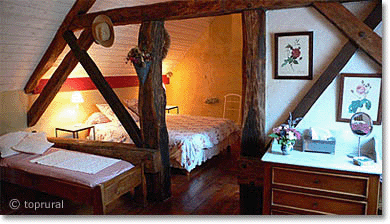 attic bedroom in Burgundy, France
