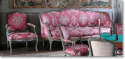 Louis XV sofa and chairs, chateau de Talcy, France