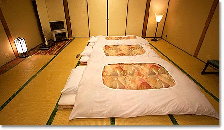 traditional Japanese room (washitsu) with futon