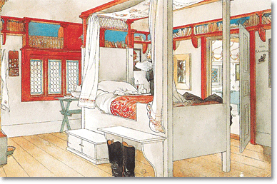 Swedish country style: Carl Larsson's bedroom, 1899