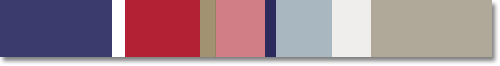 red color palette: old glory blue, white, old glory red, unbleached linen (ecru), rose madder, navy blue, smoke blue
