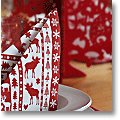 Scandinavian style christmas dinner table in red and white