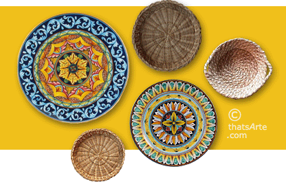 wall decorating with majolica pottery