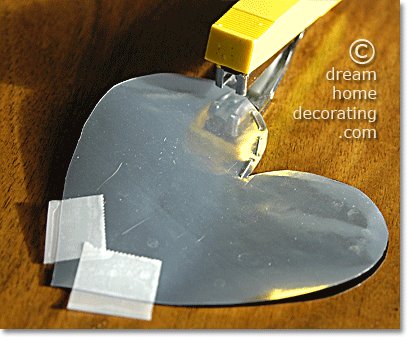 silver valentine hearts: staple front & back together