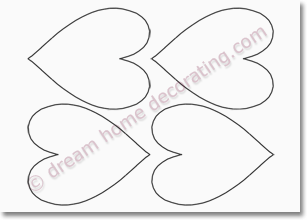 Valentine heart print template, 1/4 letter size Valentine heart print template, 1/4 letter size