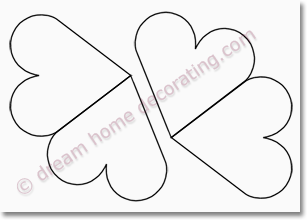 Valentine heart print template for note cards