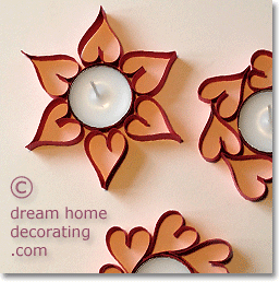 Valentine tealight crafts from paper strips