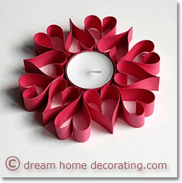 Valentine tealight crafts from paper strips