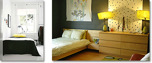 yellow accents with neutral bedroom paint colors