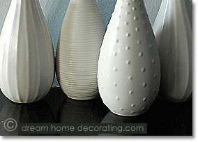 white vases