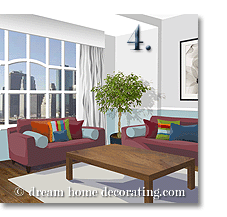 living room color scheme in grey and blue