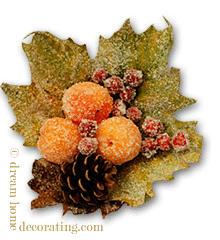 frosted fruit and frosted leaves