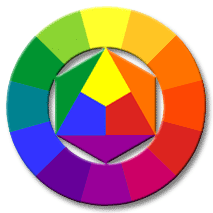 color wheel chart with primary, secondary and tertiary colors