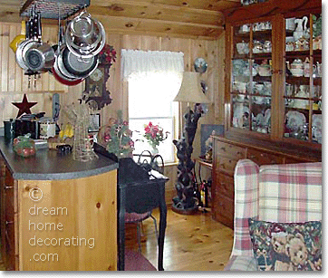 Log cabin interior in Canada