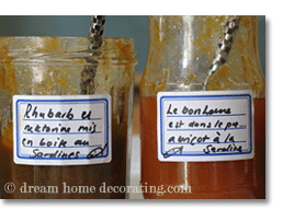 French jam jars with poetic labels
