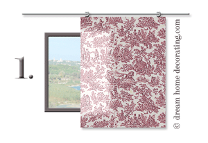 toile window shades: illustration for hanging