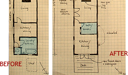 Small Bathroom Floor Plans on Here Are My Before And After Floor Plans For That Section