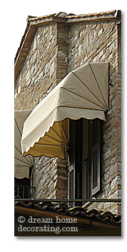 exterior window treatments in Tuscany: awning
