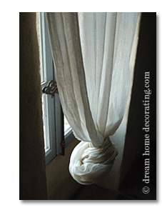 cheesecloth knot curtain