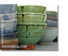rustic French glazed stoneware bowls