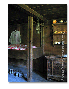 trundle bed in a Swiss mountain cabin