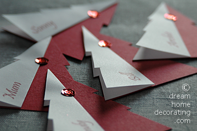 Sequinned place cards