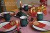 Closeup of Christmas table setting