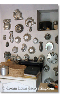 tin molds in a tuscan farmhouse kitchen