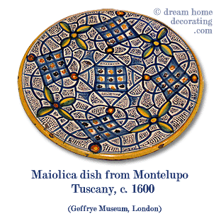 maiolica dish from Montelupo, Tuscany