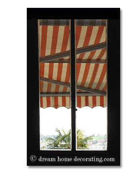 red striped fabric awning, Italy