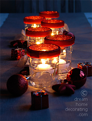 Closeup of the floating candles