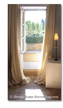 french country linen curtains, Provence