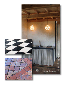 flooring materials and tiny working kitchen in Provence, France