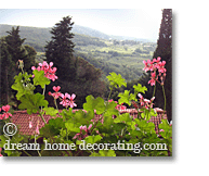 view from a window in Tuscany